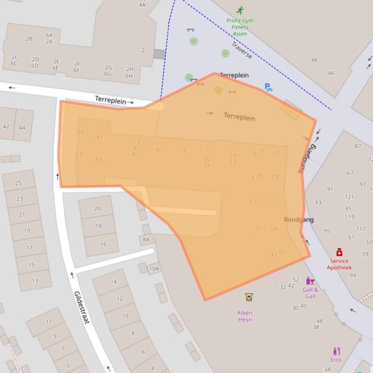 Kaart van postcodegebied 9408MK.