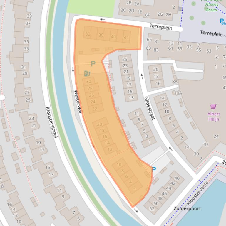 Kaart van postcodegebied 9408MS.