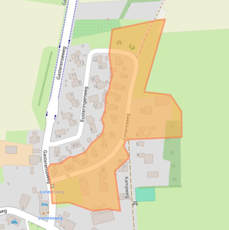 Kaart van postcodegebied 9409TL.