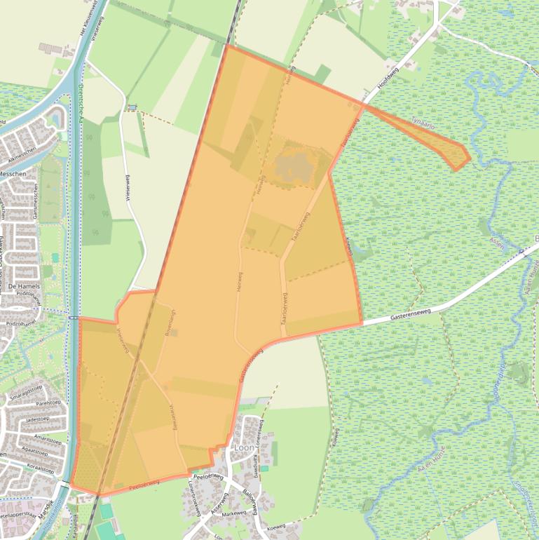 Kaart van postcodegebied 9409TZ.