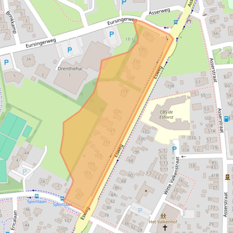 Kaart van postcodegebied 9411AE.