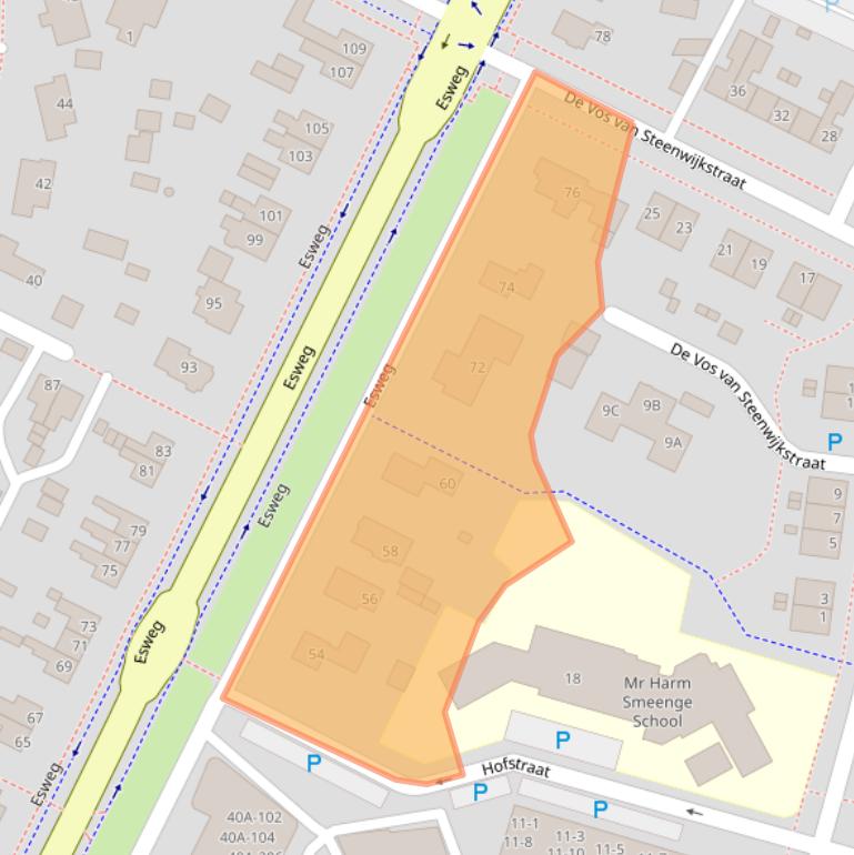 Kaart van postcodegebied 9411AJ.