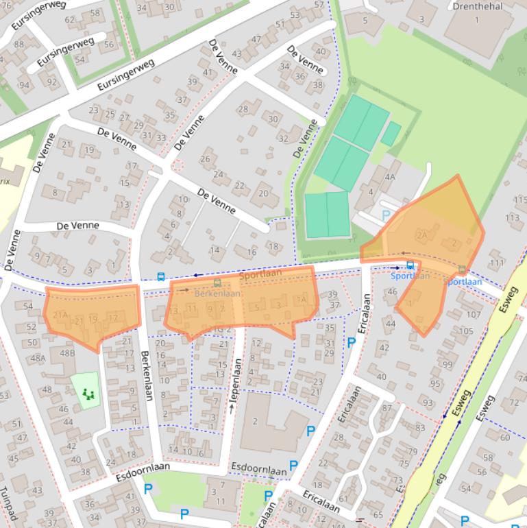 Kaart van postcodegebied 9411BE.