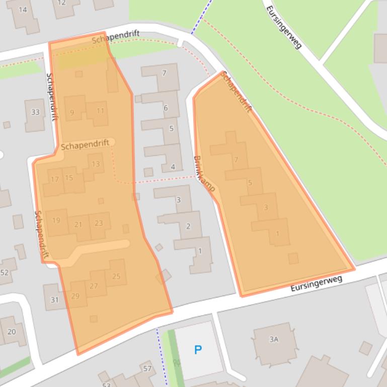 Kaart van postcodegebied 9411BK.