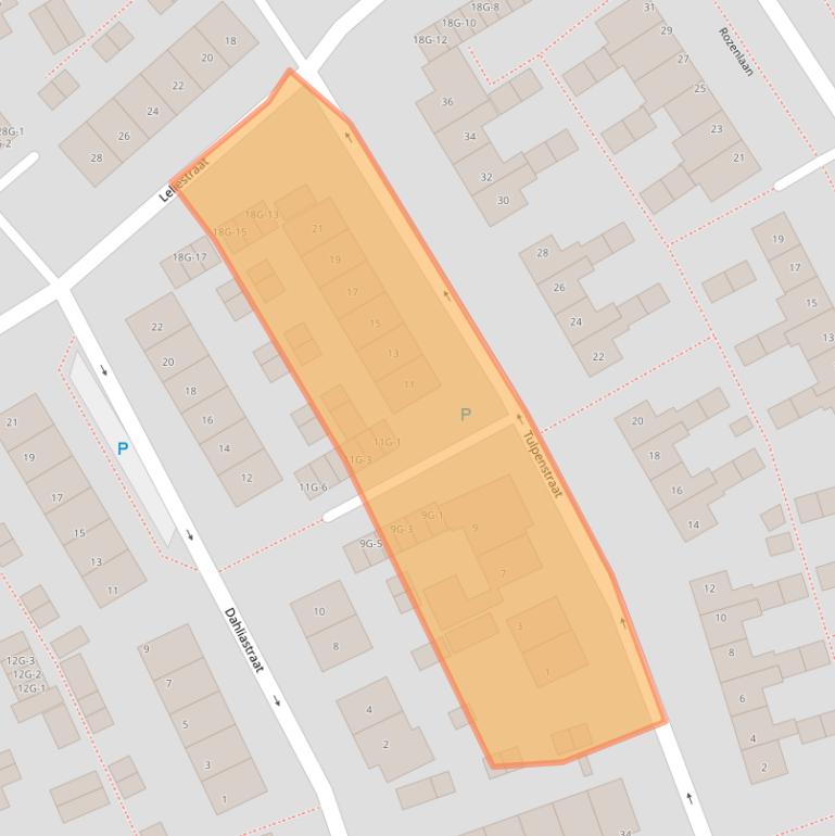 Kaart van postcodegebied 9411GL.