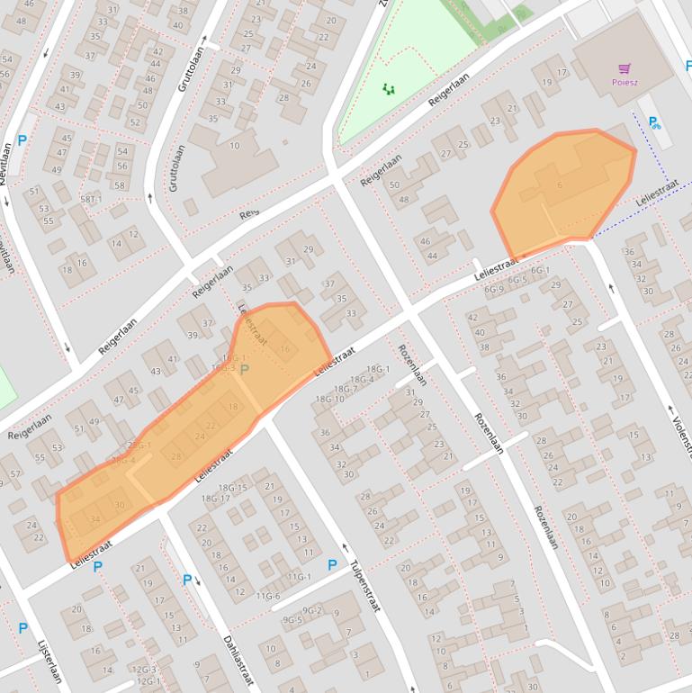 Kaart van postcodegebied 9411GR.