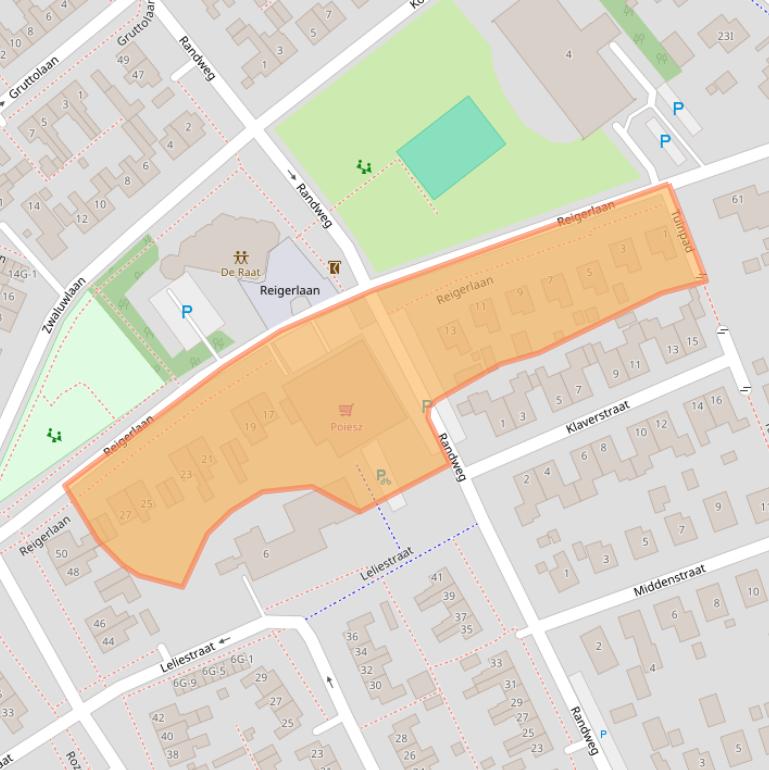 Kaart van postcodegebied 9411GS.