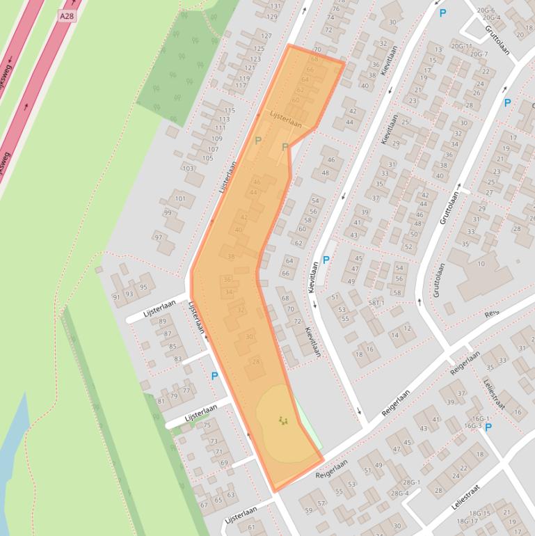 Kaart van postcodegebied 9411JJ.
