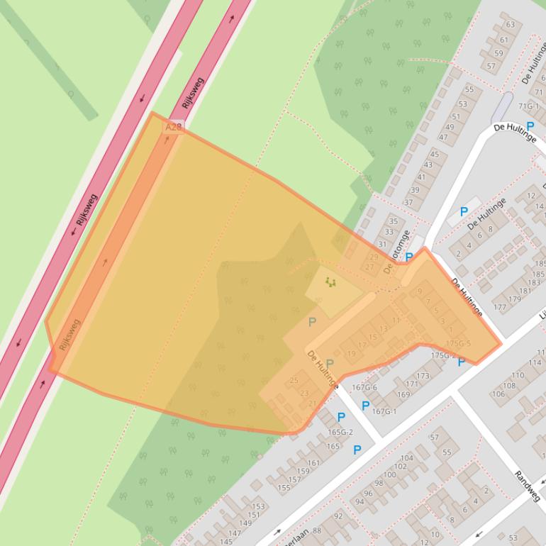 Kaart van postcodegebied 9411JM.