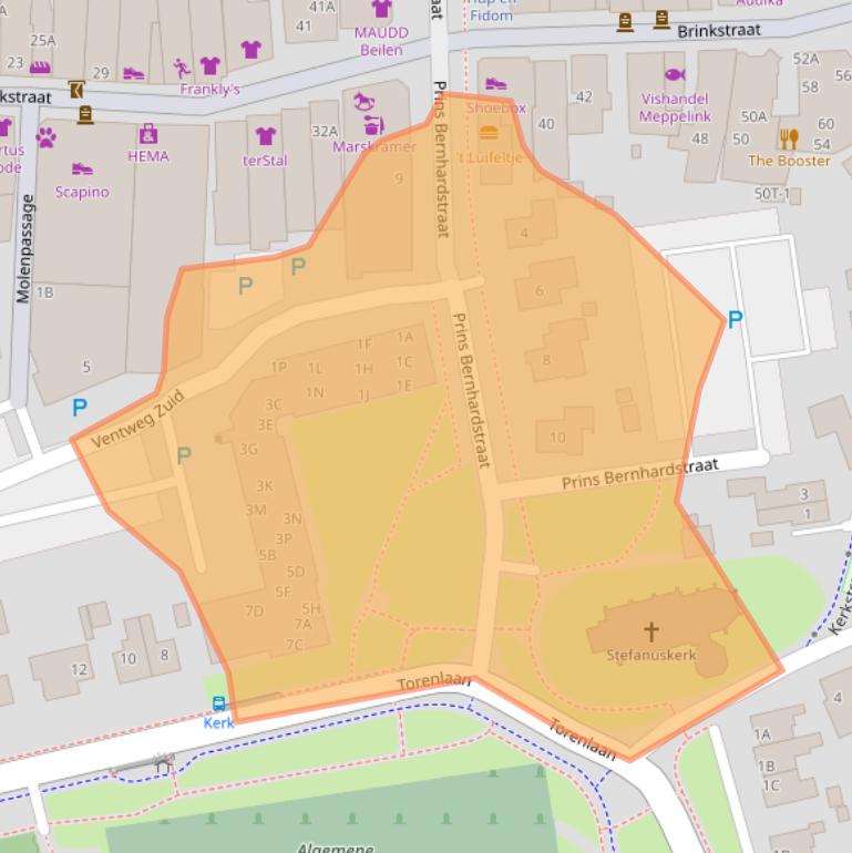 Kaart van postcodegebied 9411KH.