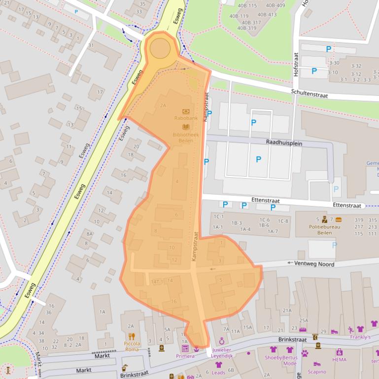 Kaart van postcodegebied 9411KS.