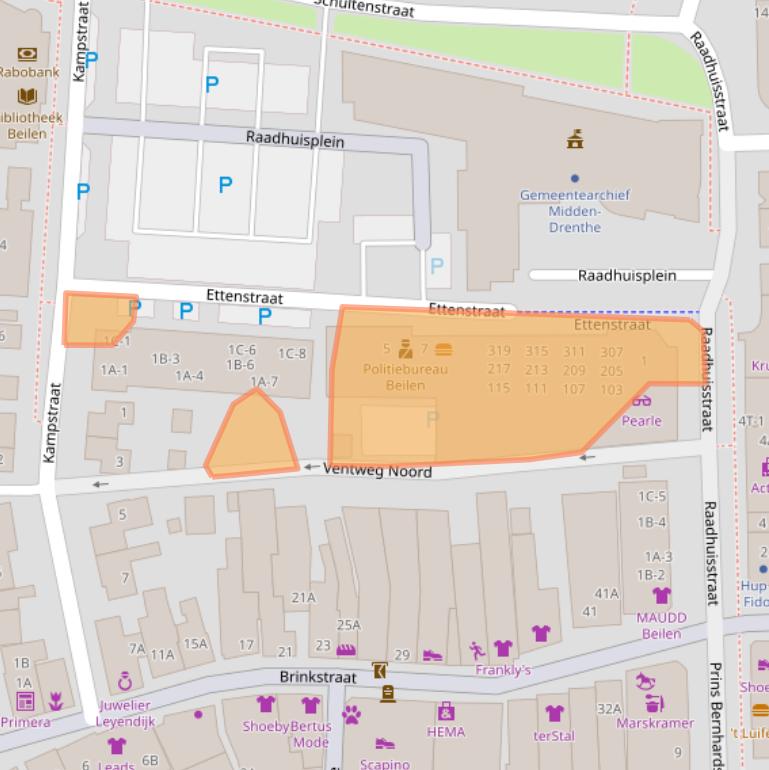 Kaart van postcodegebied 9411KT.