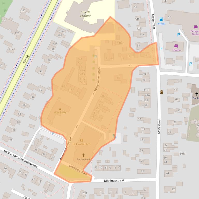 Kaart van postcodegebied 9411LG.