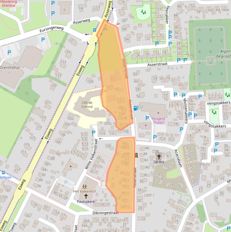 Kaart van postcodegebied 9411LJ.