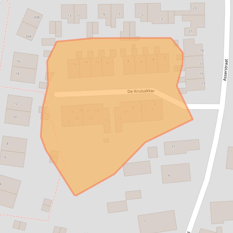 Kaart van postcodegebied 9411LK.