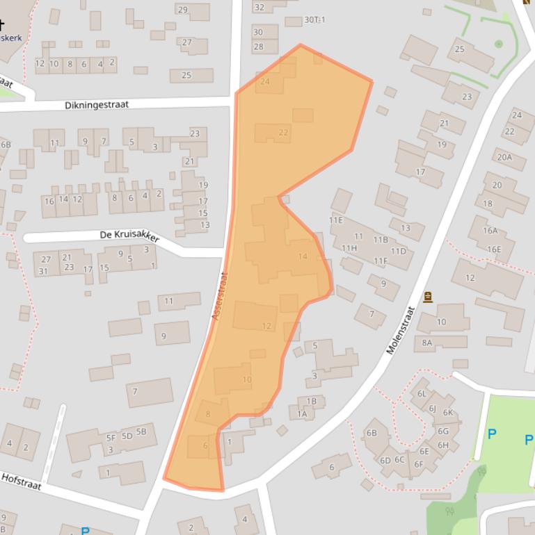 Kaart van postcodegebied 9411LL.