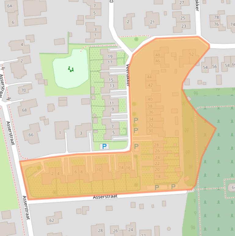 Kaart van postcodegebied 9411LV.