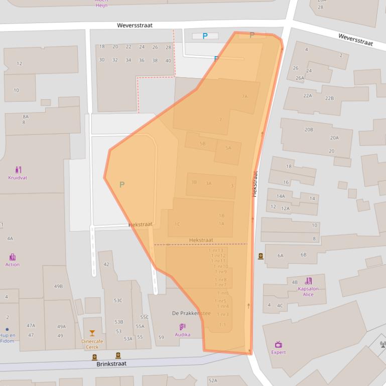 Kaart van postcodegebied 9411NE.