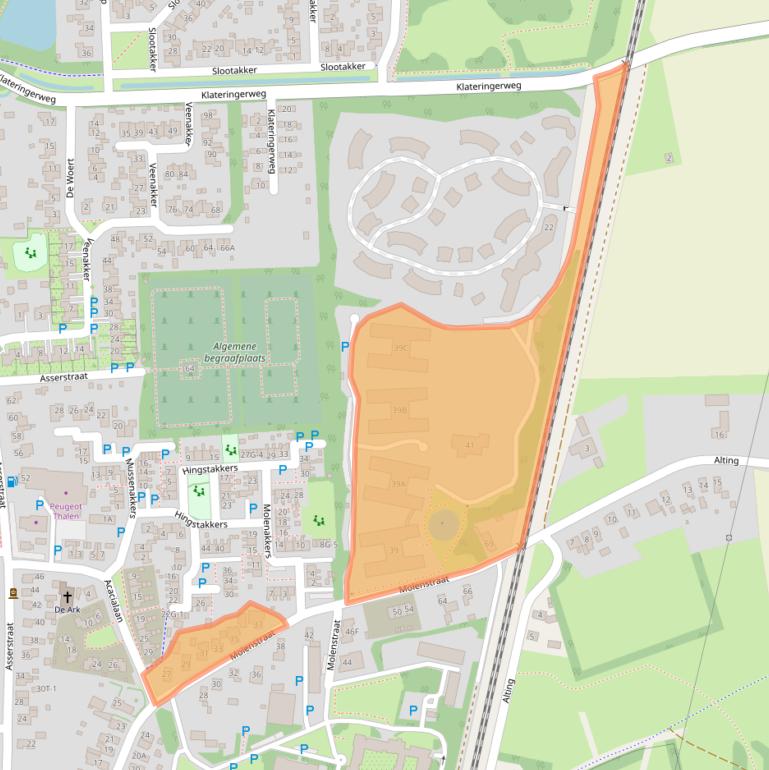 Kaart van postcodegebied 9411NK.