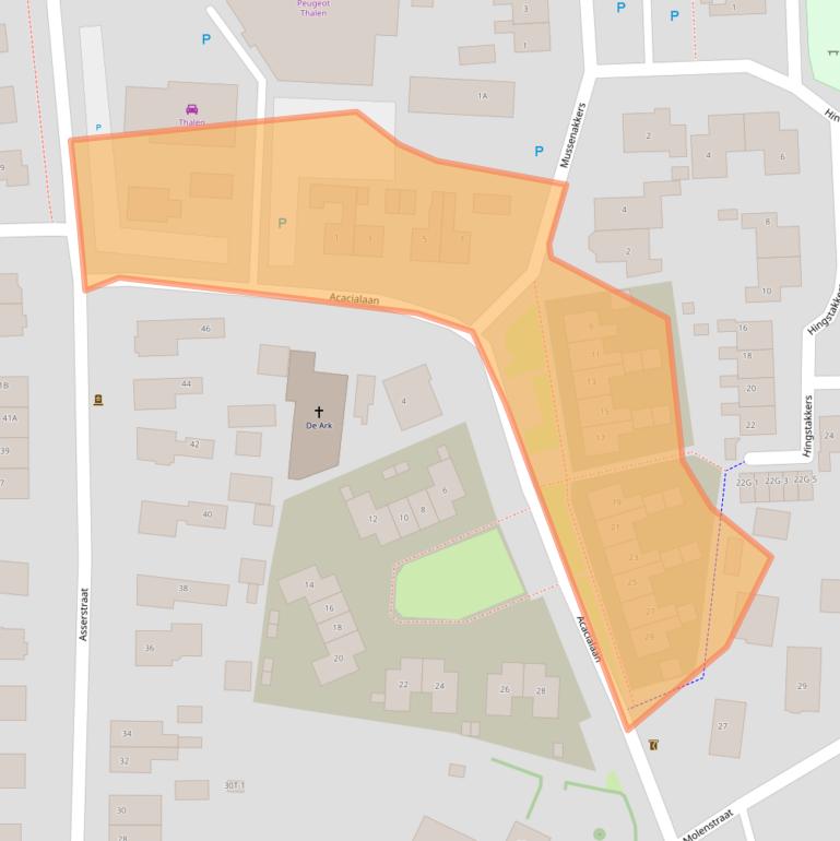 Kaart van postcodegebied 9411NW.