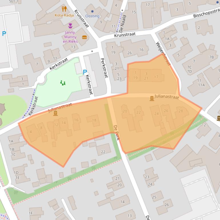 Kaart van postcodegebied 9411PL.