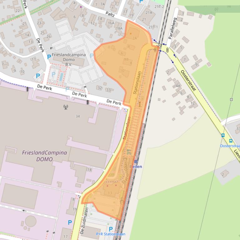 Kaart van postcodegebied 9411PS.