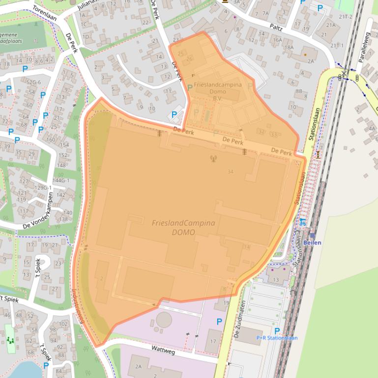 Kaart van postcodegebied 9411PZ.