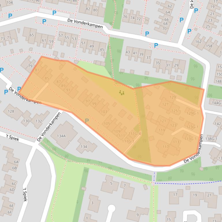 Kaart van postcodegebied 9411RC.