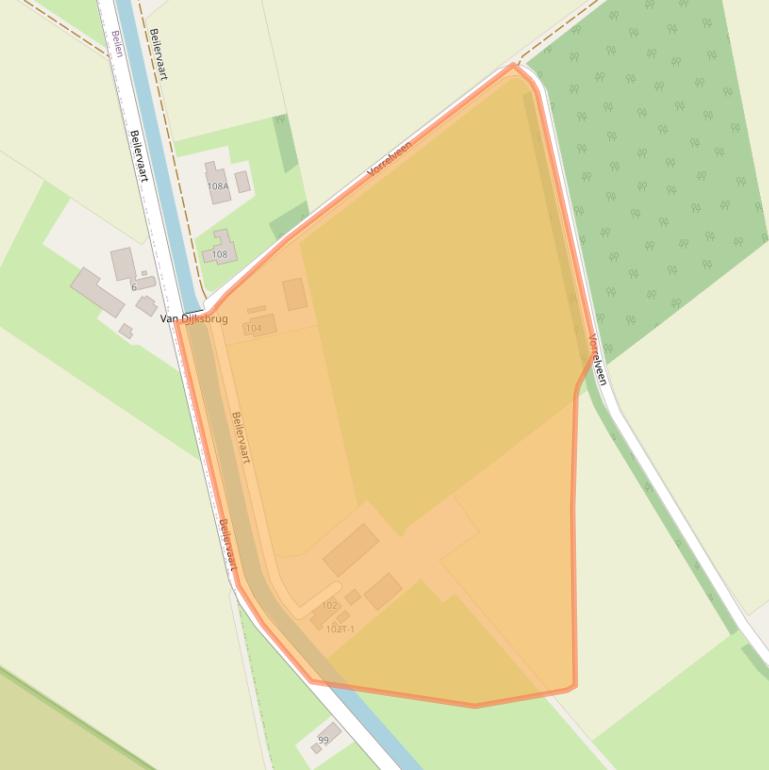 Kaart van postcodegebied 9411VG.