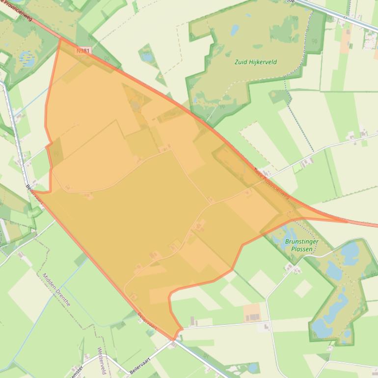 Kaart van postcodegebied 9411VP.