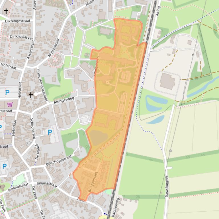 Kaart van postcodegebied 9411ZT.