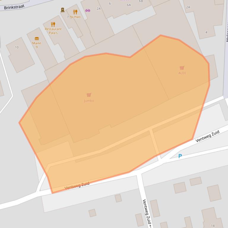 Kaart van postcodegebied 9411ZZ.