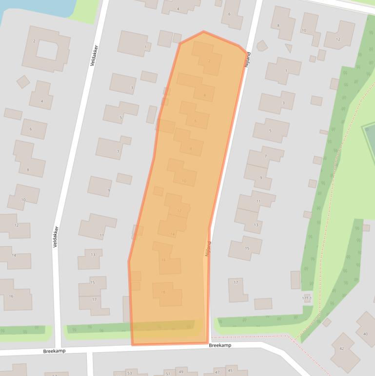 Kaart van postcodegebied 9412AC.