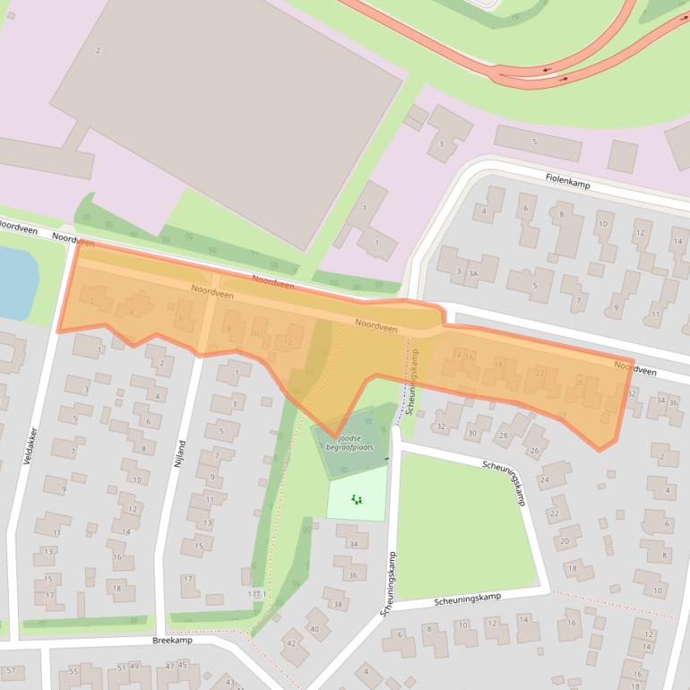 Kaart van postcodegebied 9412AE.