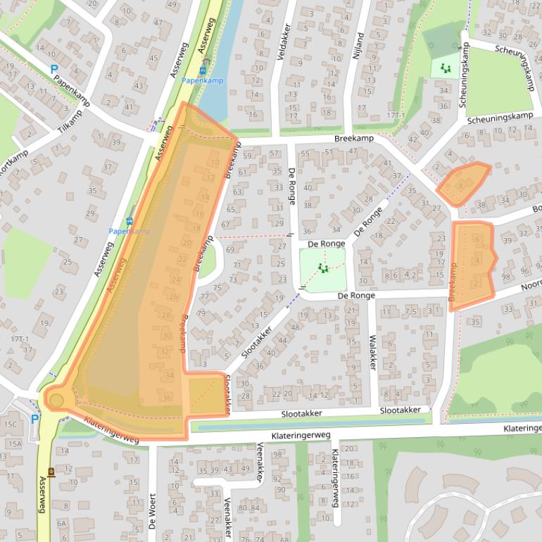 Kaart van postcodegebied 9412AL.
