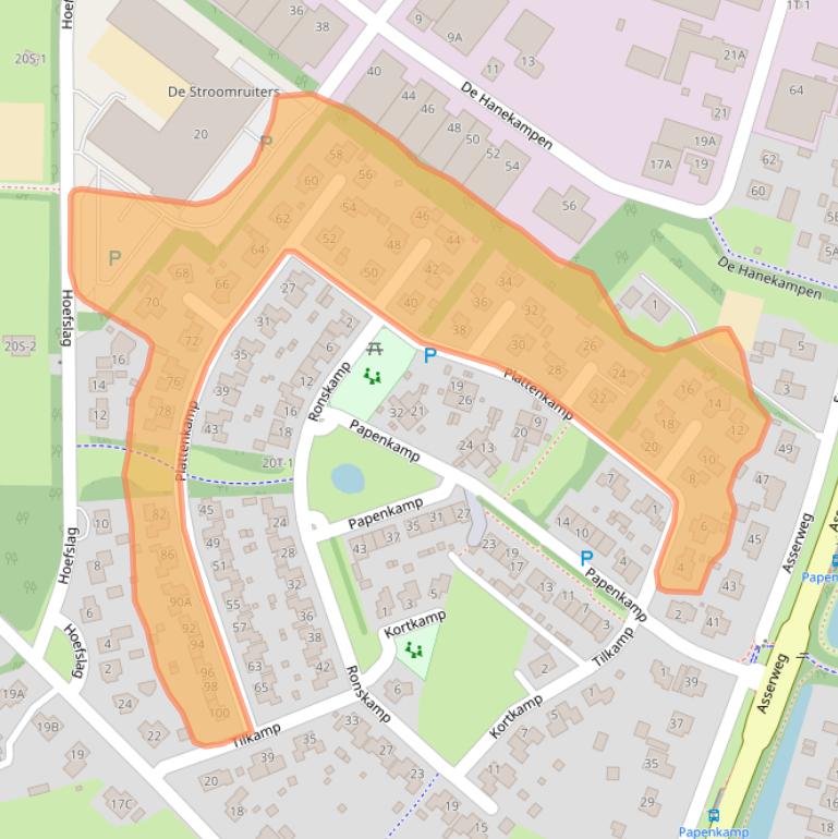 Kaart van postcodegebied 9412BA.