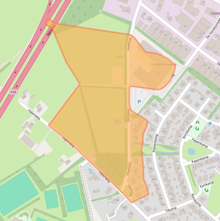 Kaart van postcodegebied 9412BH.