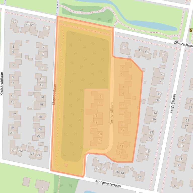 Kaart van postcodegebied 9413AW.