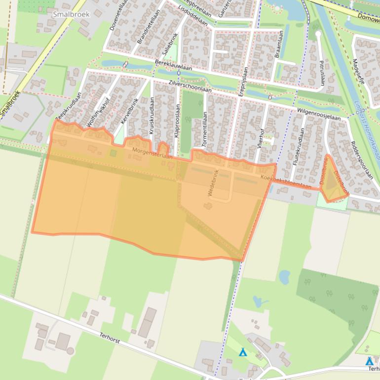 Kaart van postcodegebied 9413AX.