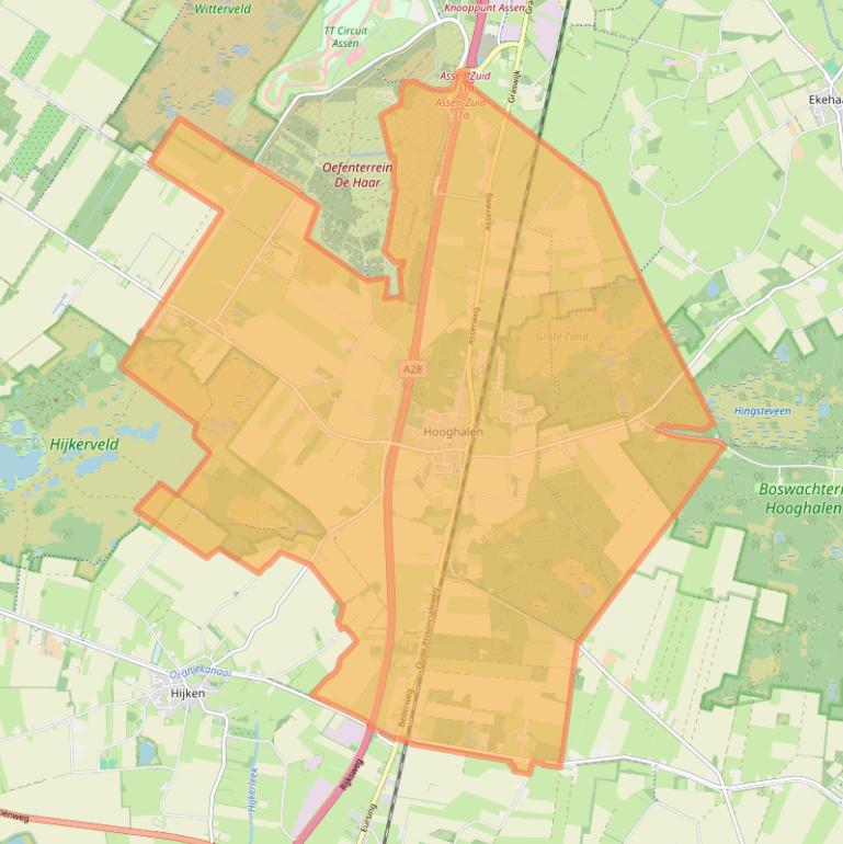 Kaart van postcodegebied 9414.