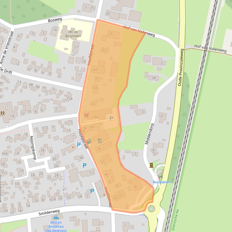 Kaart van postcodegebied 9414AC.