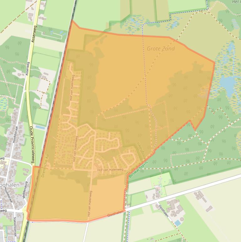 Kaart van postcodegebied 9414AG.