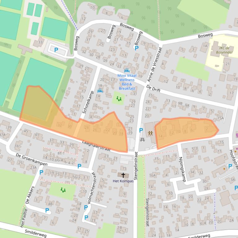 Kaart van postcodegebied 9414AK.