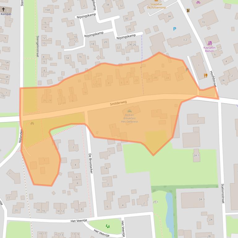 Kaart van postcodegebied 9414AP.