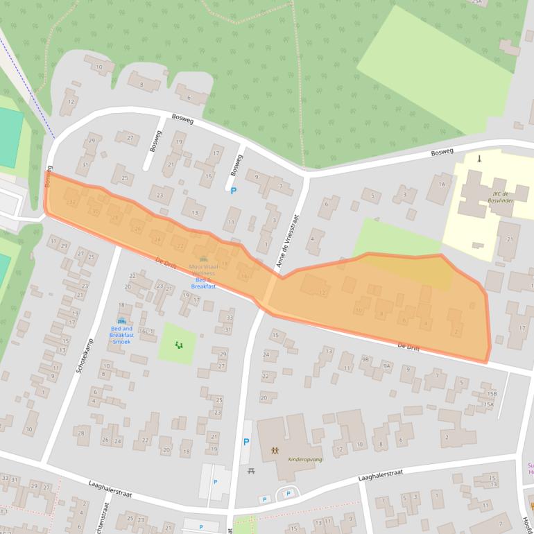 Kaart van postcodegebied 9414BB.