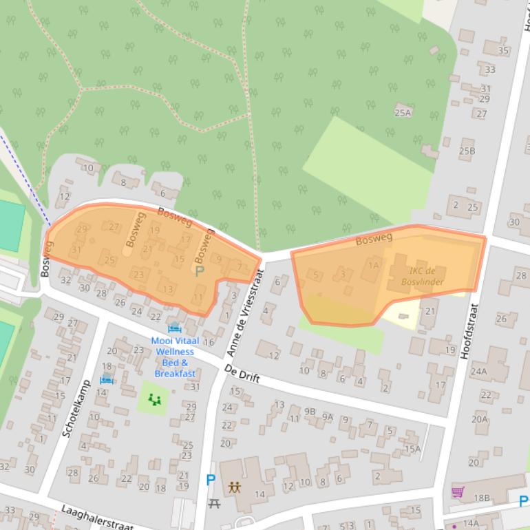 Kaart van postcodegebied 9414BD.