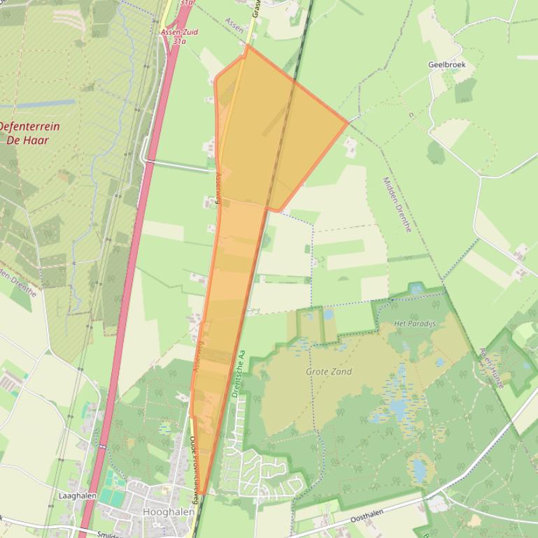 Kaart van postcodegebied 9414TB.