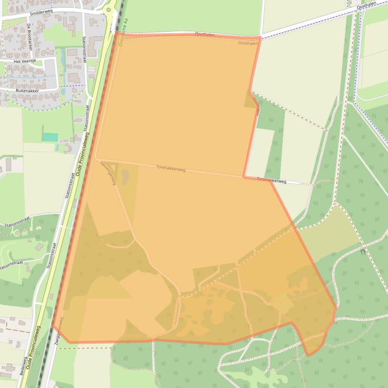 Kaart van postcodegebied 9414TE.