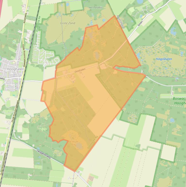 Kaart van postcodegebied 9414TG.