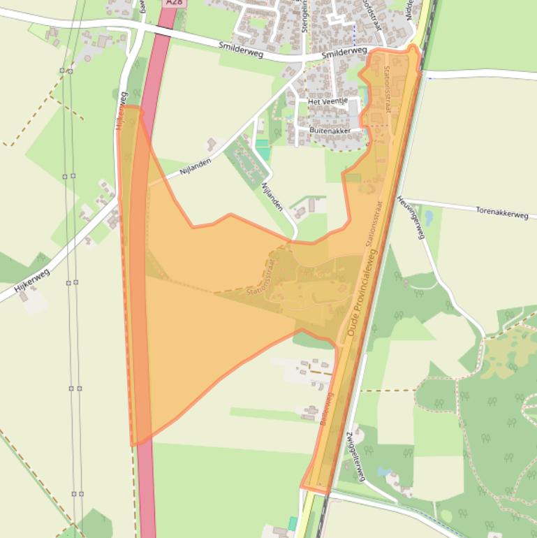 Kaart van postcodegebied 9414TH.